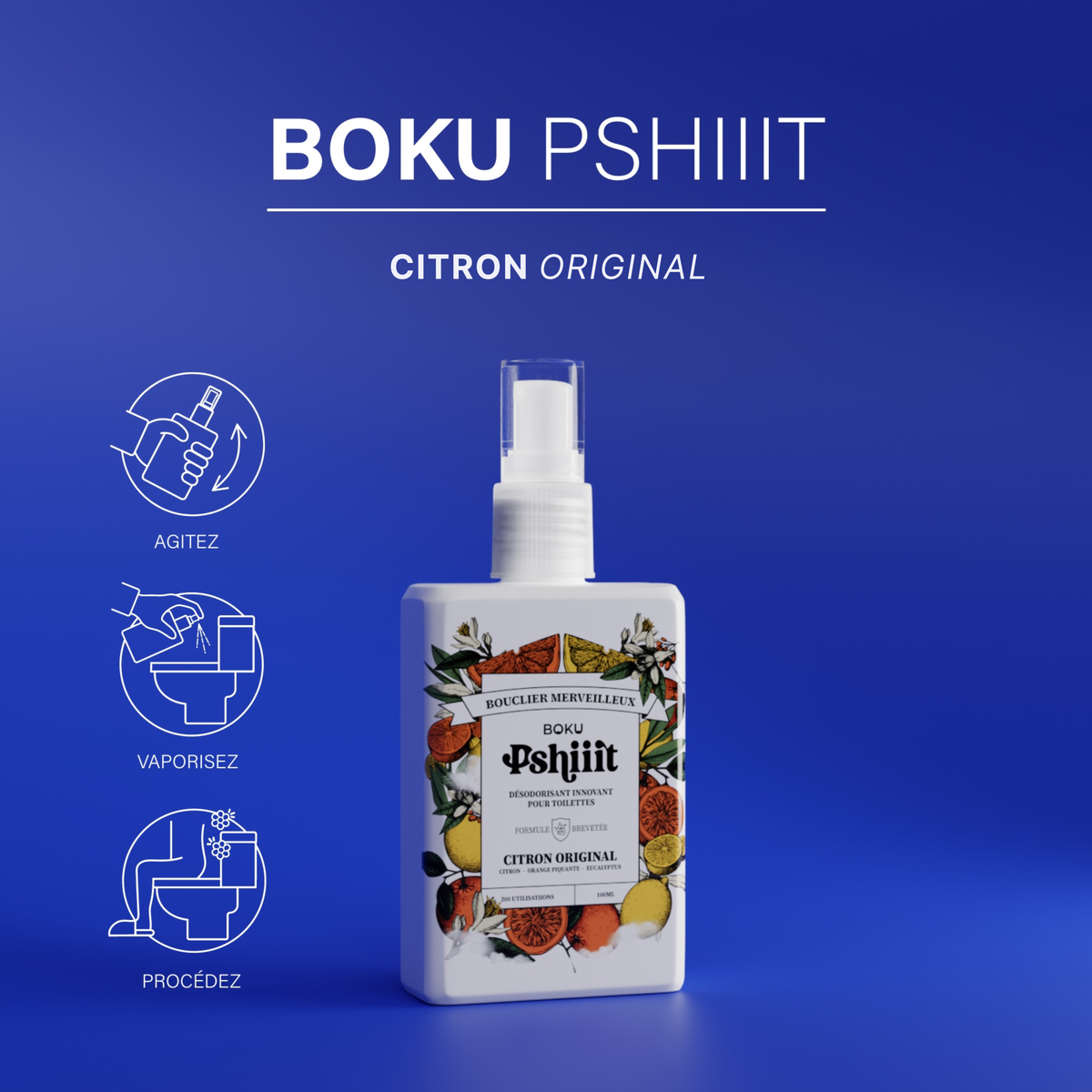 Pshiiit - Suppresseur d'odeurs de caca - Citron Orangé